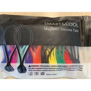 Reusable Silicone Magnetic Cable Ties for Bundling and Organizing, (20-Pack)